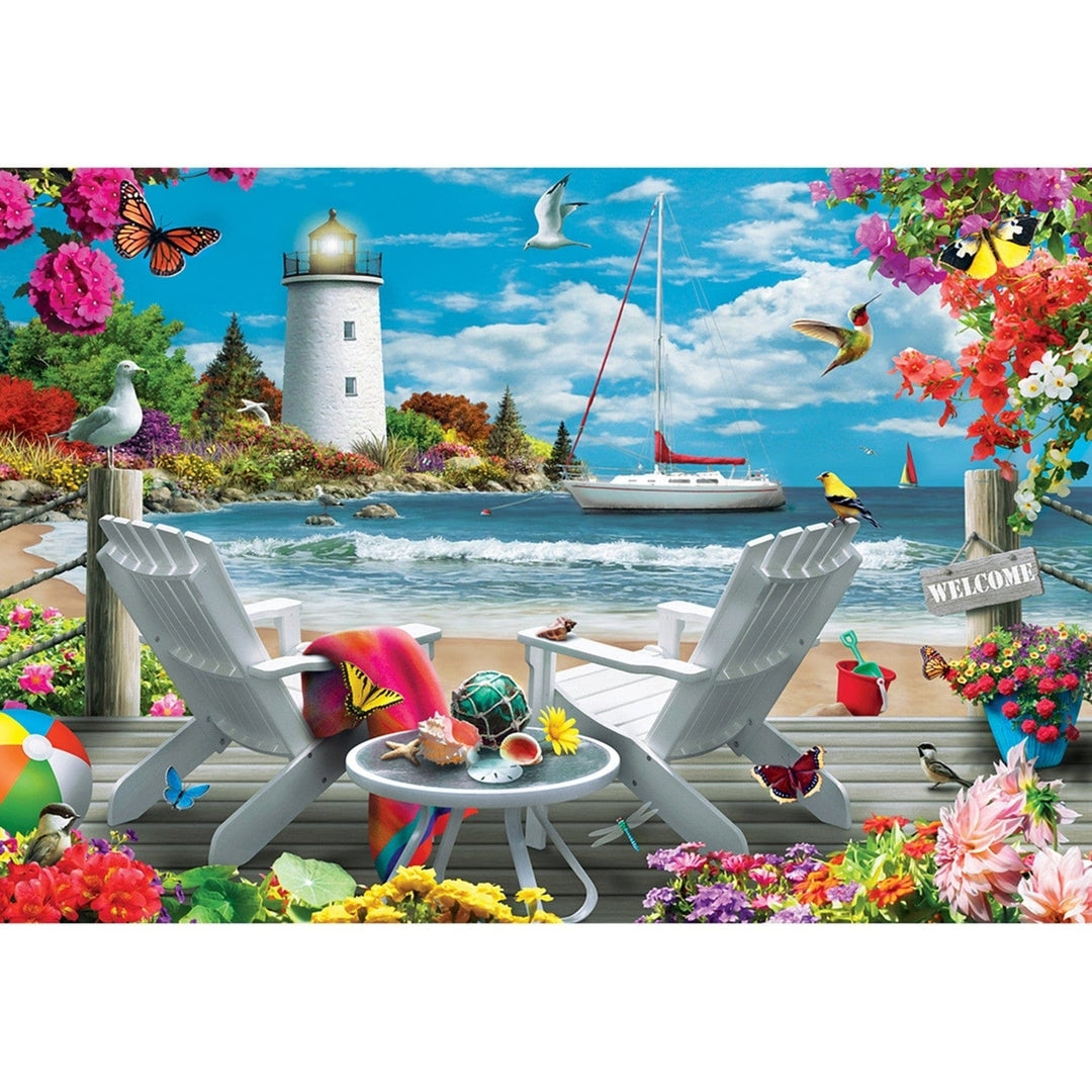 MasterPieces Coastal Escape 2000 Piece Jigsaw Puzzle 39x27 Recycled Material Image 2