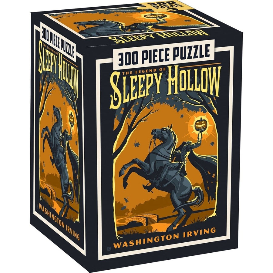 Sleepy Hollow 300 Piece Jigsaw Puzzle Vintage Art Headless Horseman Theme Image 1