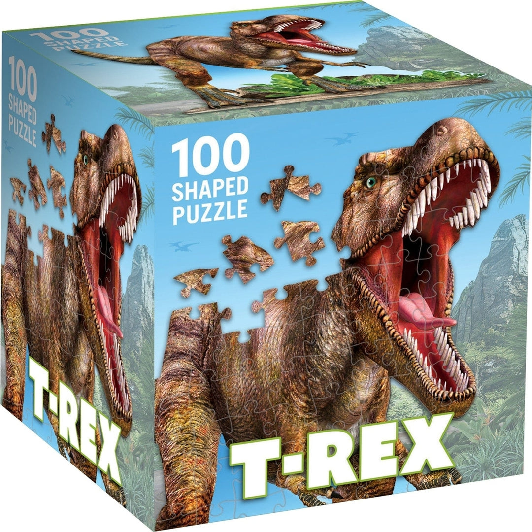 T-Rex Shaped Jigsaw Puzzle 100 Pieces Eco-Friendly Dinosaur Design Fun Image 1