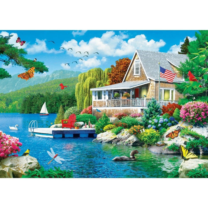 MasterPieces Lakeside Memories 3000 Piece Jigsaw Puzzle 32x45 Inches Recycled Image 2