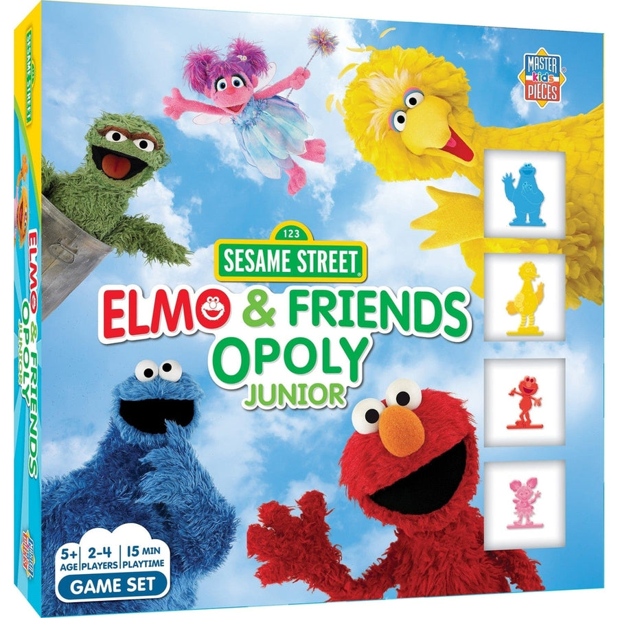 Sesame Street Opoly Junior Game Elmo Friends 4 Players Ages 5 and Up Image 1