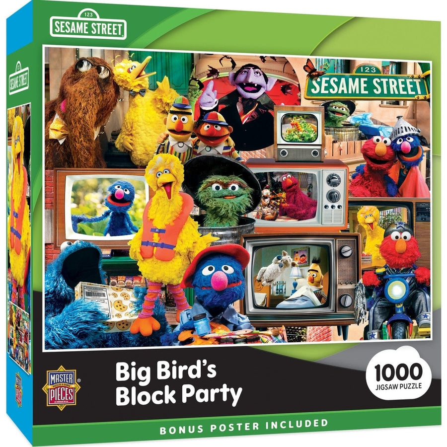 Sesame Street Big Birds Block Party 1000 Piece Jigsaw Puzzle Classic Design Image 1