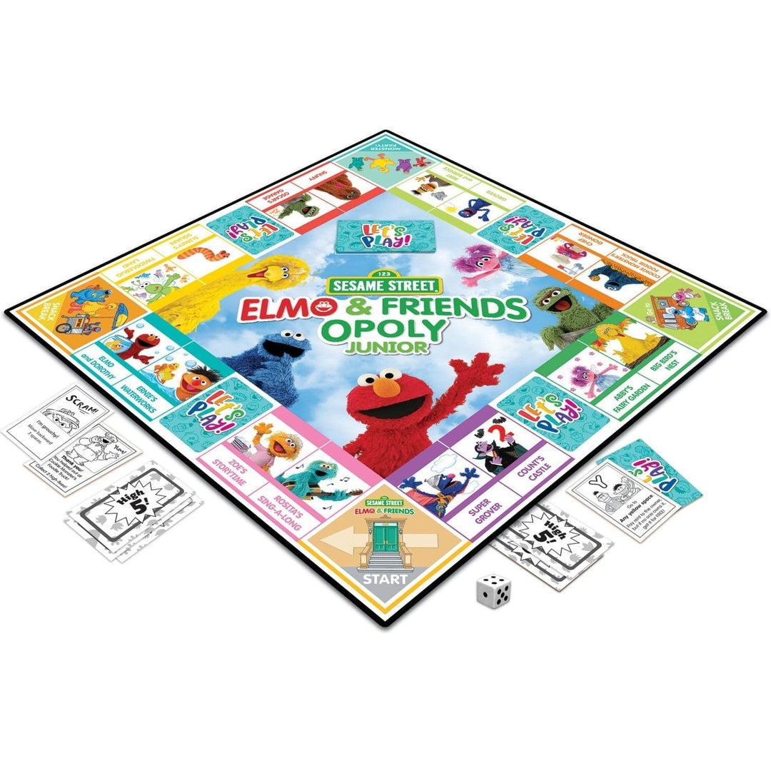 Sesame Street Opoly Junior Game Elmo Friends 4 Players Ages 5 and Up Image 2