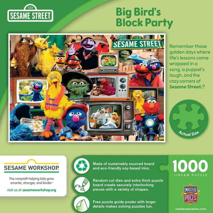 Sesame Street Big Birds Block Party 1000 Piece Jigsaw Puzzle Classic Design Image 3