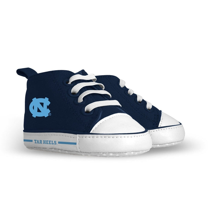 UNC Tar Heels Baby Shoes High Top Pre-Walkers Soft Fabric Grippers Unisex Image 1