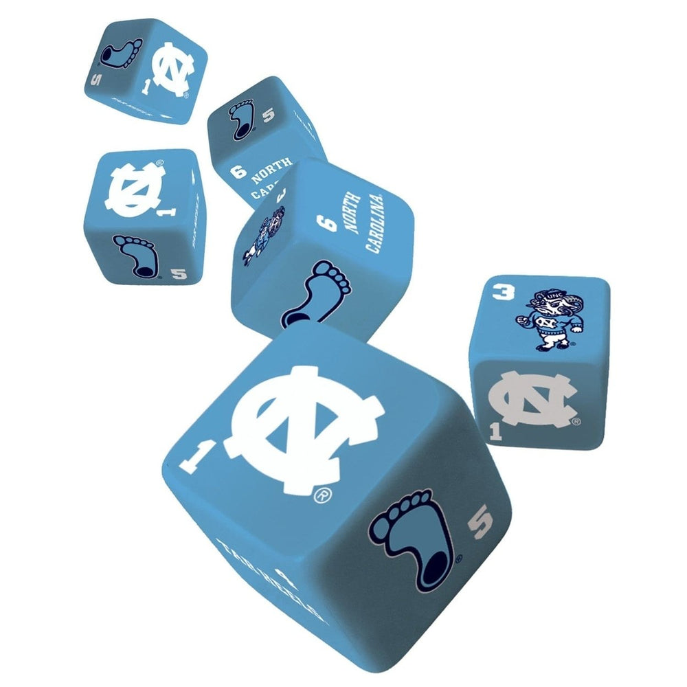 UNC Tar Heels Dice Set 19mm Officially Licensed 6-Piece Gaming Dice Set Image 2