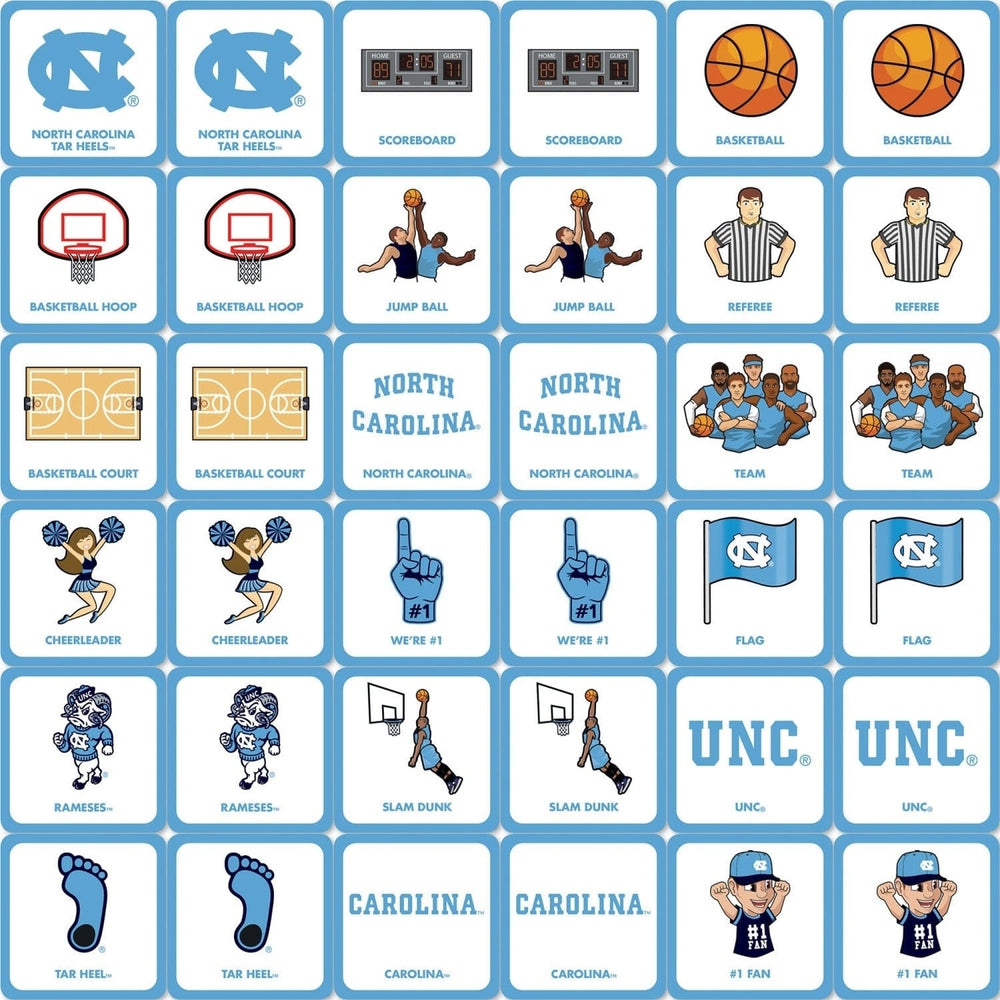 UNC Tar Heels Matching Game NCAA Family Fun Game 18 Symbol Pairs Durable Cards Image 2