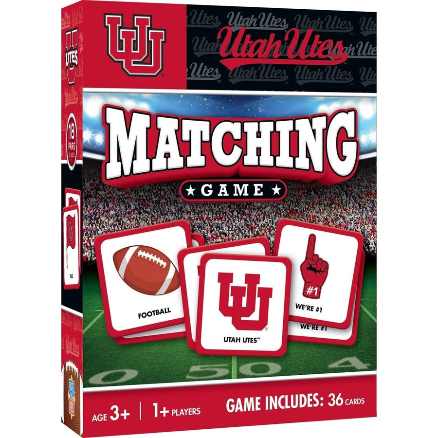 Utah Utes NCAA Matching Game Family Fun Sports Memory Cards 18 Pairs Image 1