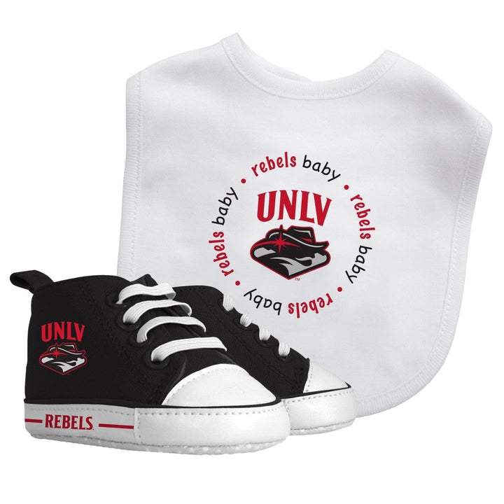 UNLV Rebels Baby Gift Set 2 Piece Bib and Pre-Walker Shoes Cotton 0-6 Months Image 1