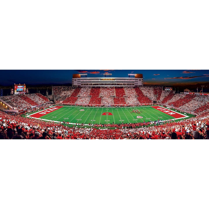 Utah Utes 1000 Piece Panoramic Jigsaw Puzzle Rice-Eccles Stadium Recycled Material Image 2