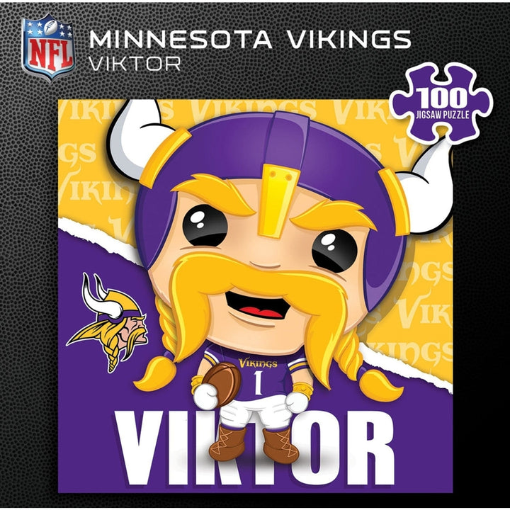 Viktor Minnesota Vikings Mascot 100 Piece Jigsaw Puzzle 10x10 NFL Team Puzzle Image 3