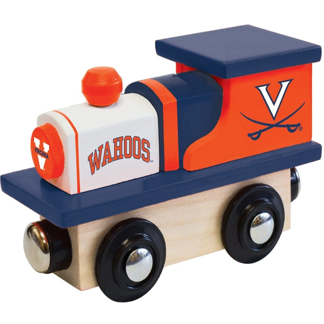 Virginia Cavaliers Wooden Toy Train Engine Compatible 1-Inch Track Sports Fan Image 1