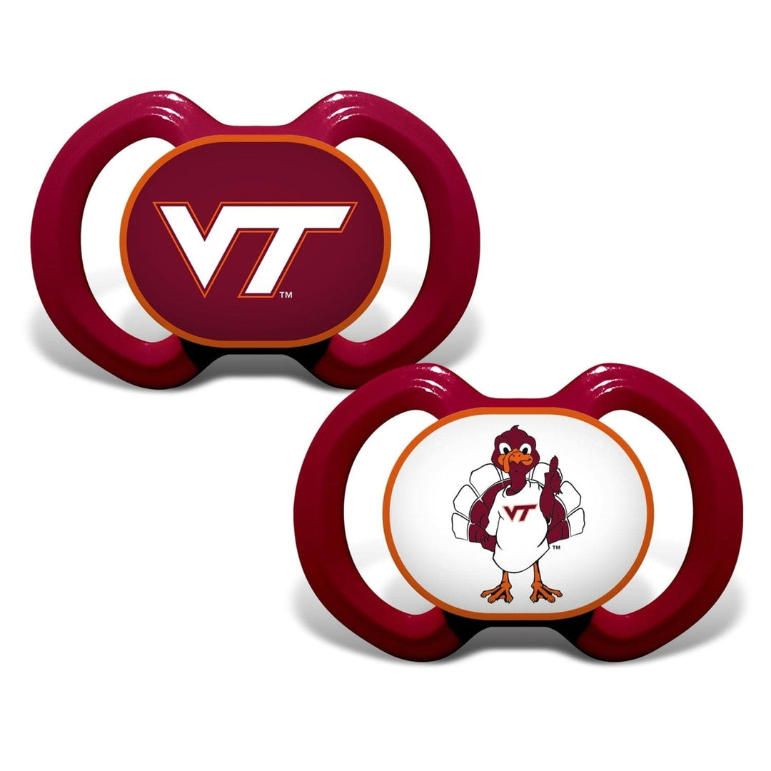 Virginia Tech Hokies Pacifier 2-Pack BPA-Free Silicone Orthodontic Infant Soother Image 1