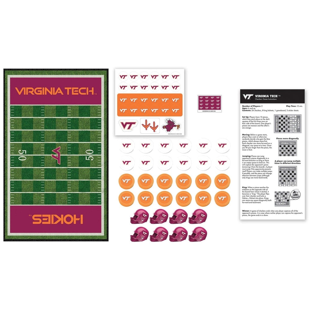 Virginia Tech Hokies Checkers Board Game NCAA Licensed 24 Pieces 13x21 inches Image 2