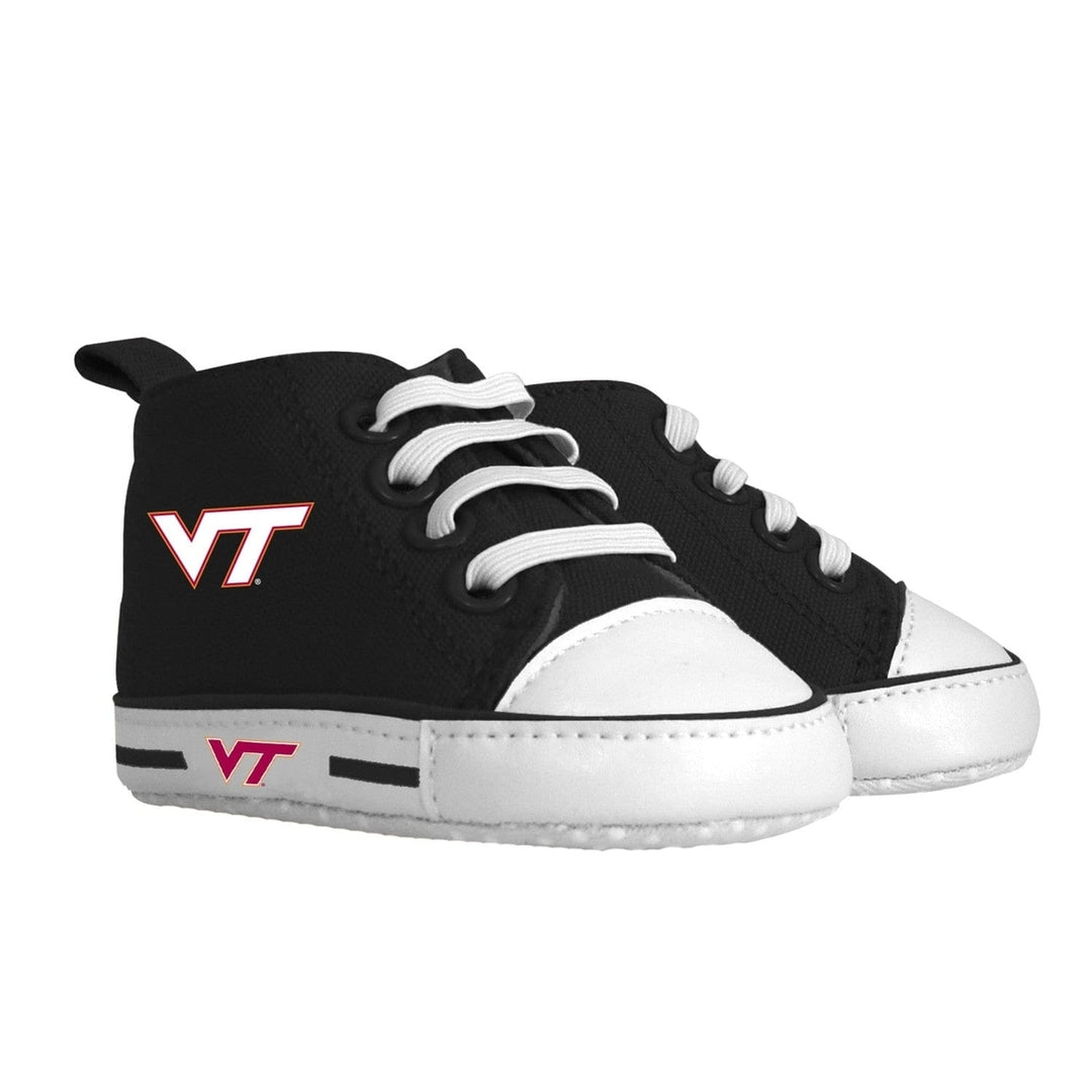 Virginia Tech Hokies Baby Shoes Unisex High Top Pre-Walkers Soft Fabric Grippers Image 1