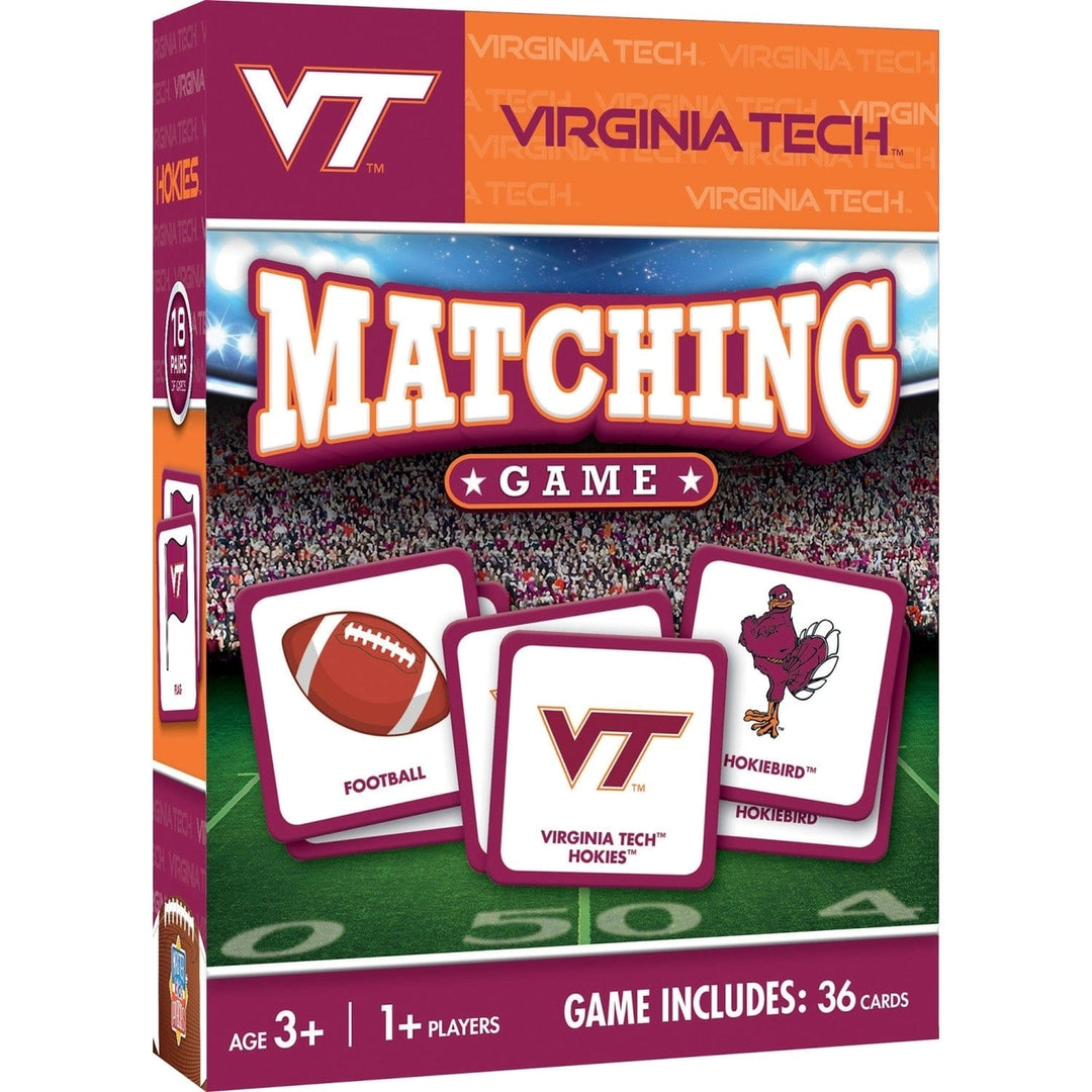 Virginia Tech Hokies Matching Game NCAA Family Fun Memory Card Game 18 Pairs Image 1