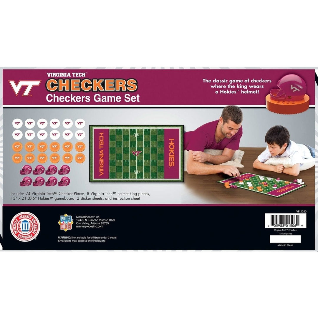 Virginia Tech Hokies Checkers Board Game NCAA Licensed 24 Pieces 13x21 inches Image 3