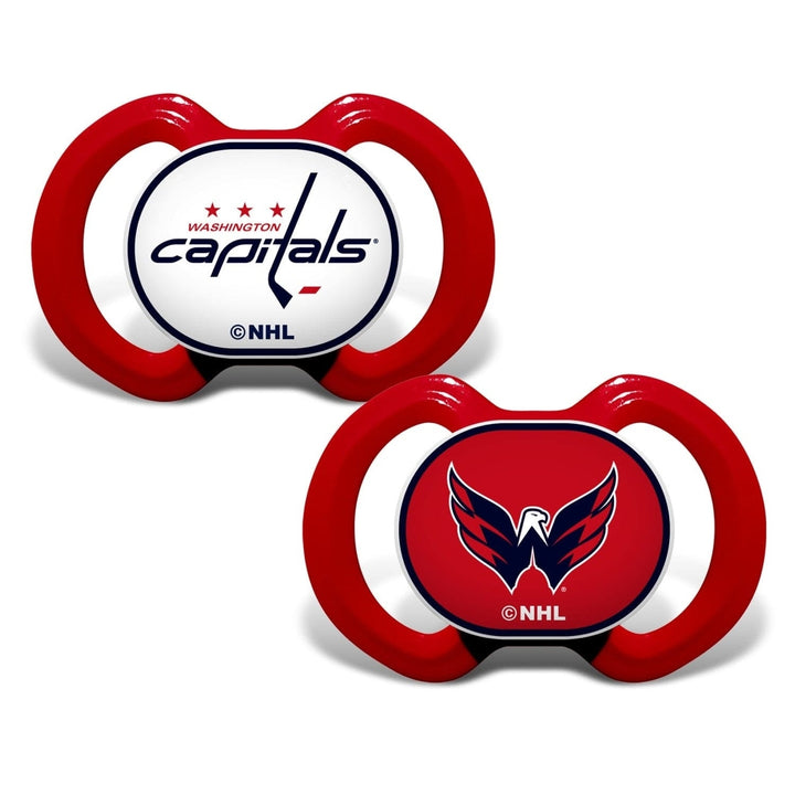 Washington Capitals Pacifier 2-Pack Silicone BPA-Free Team Logo Infant Safe Image 1