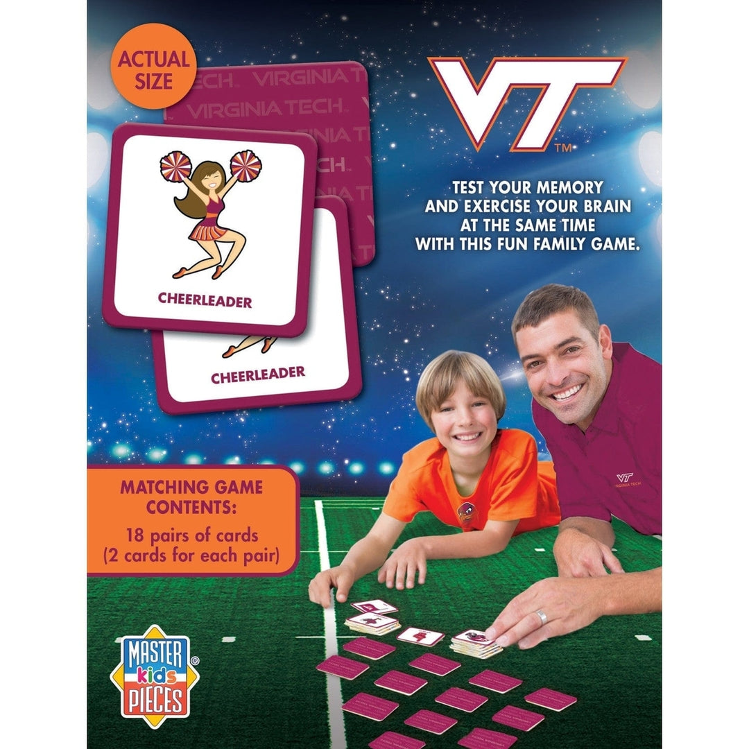 Virginia Tech Hokies Matching Game NCAA Family Fun Memory Card Game 18 Pairs Image 3