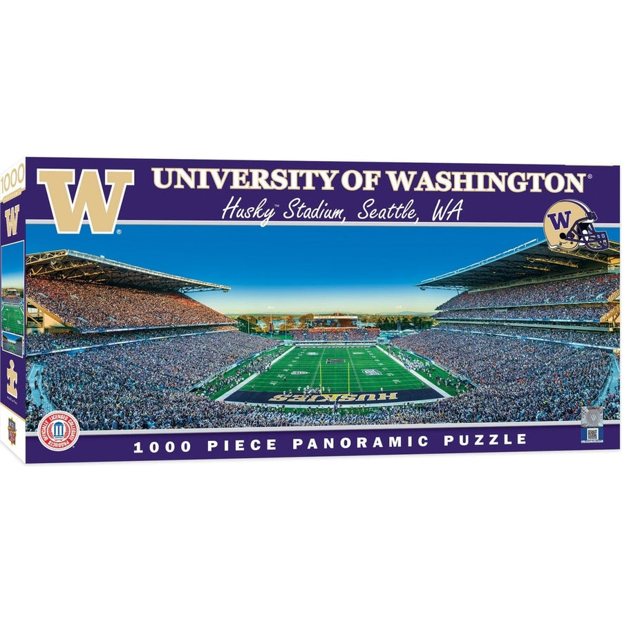 Washington Huskies 1000 Piece Panoramic Jigsaw Puzzle 13x39 Made in USA Image 1