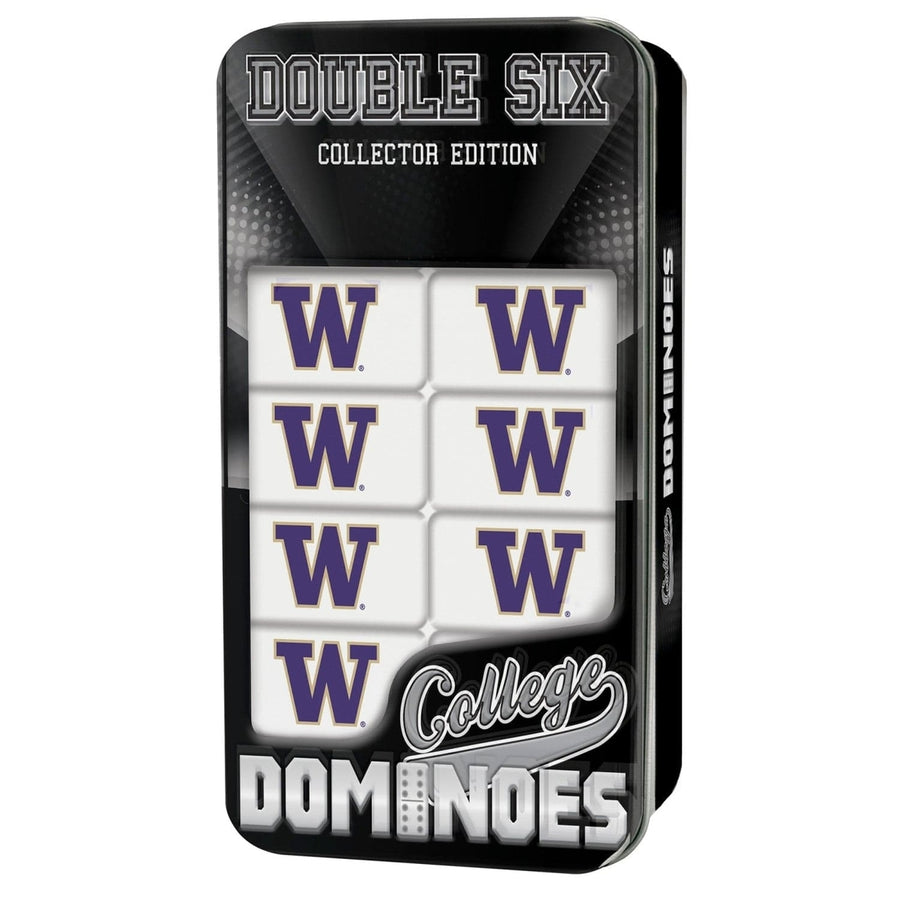 Washington Huskies Dominoes Set Officially Licensed Collectible Tin 28 Dominoes Image 1