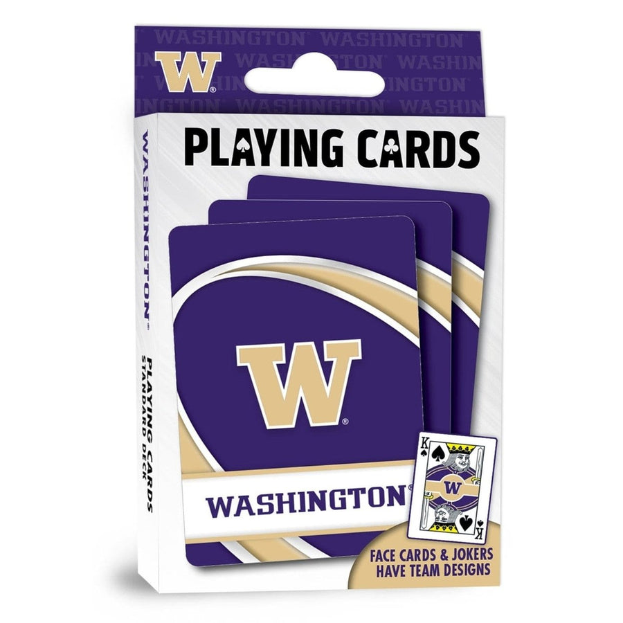 Washington Huskies Playing Cards 54 Card Deck NCAA Team Custom Designs Image 1