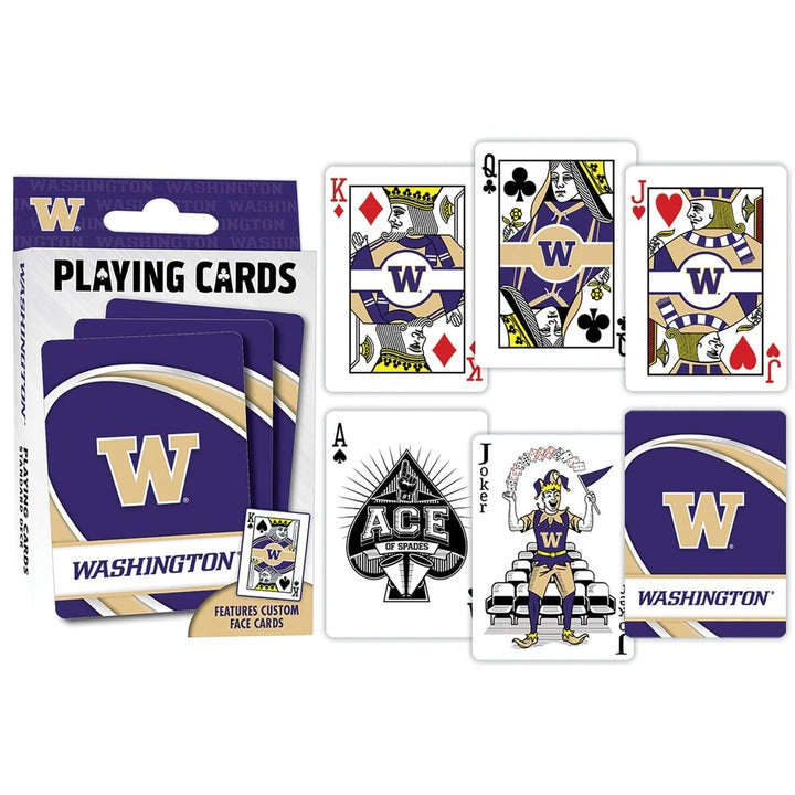 Washington Huskies Playing Cards 54 Card Deck NCAA Team Custom Designs Image 3