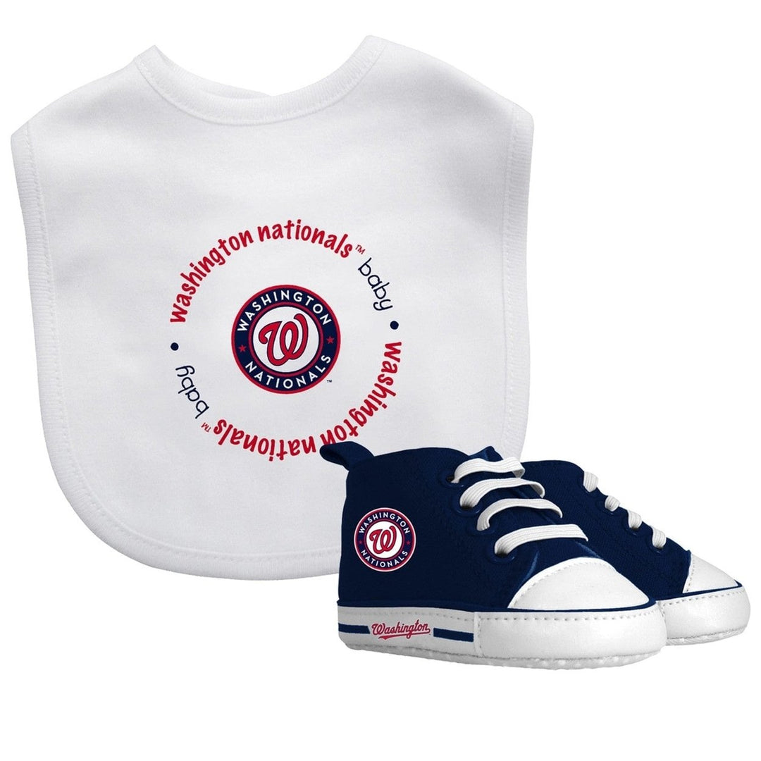 Washington Nationals Baby Fanatic 2-Piece Gift Set Bib Pre-Walkers Cotton Image 1