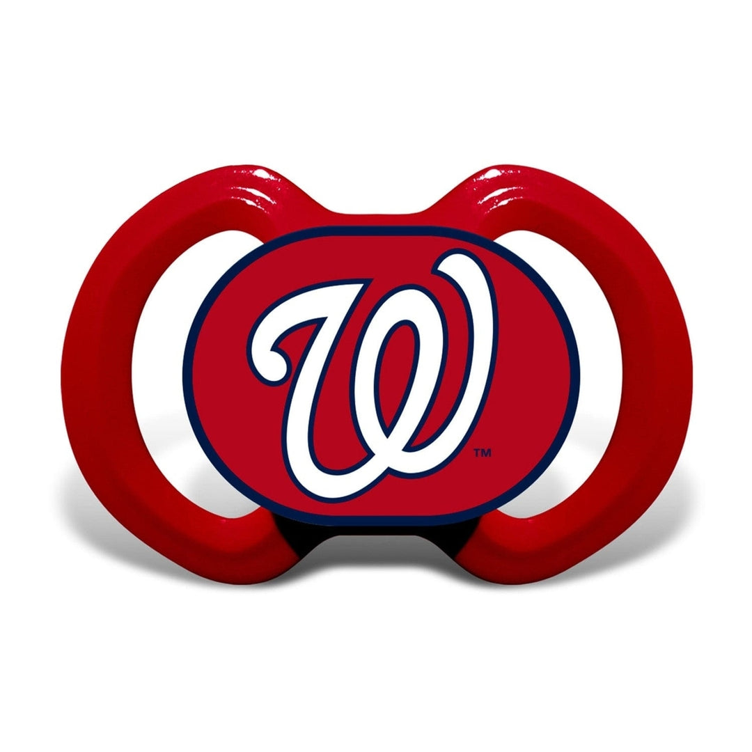 Washington Nationals 3 Piece Baby Gift Set BPA Free Cotton Bib Bottle Pacifier Image 2