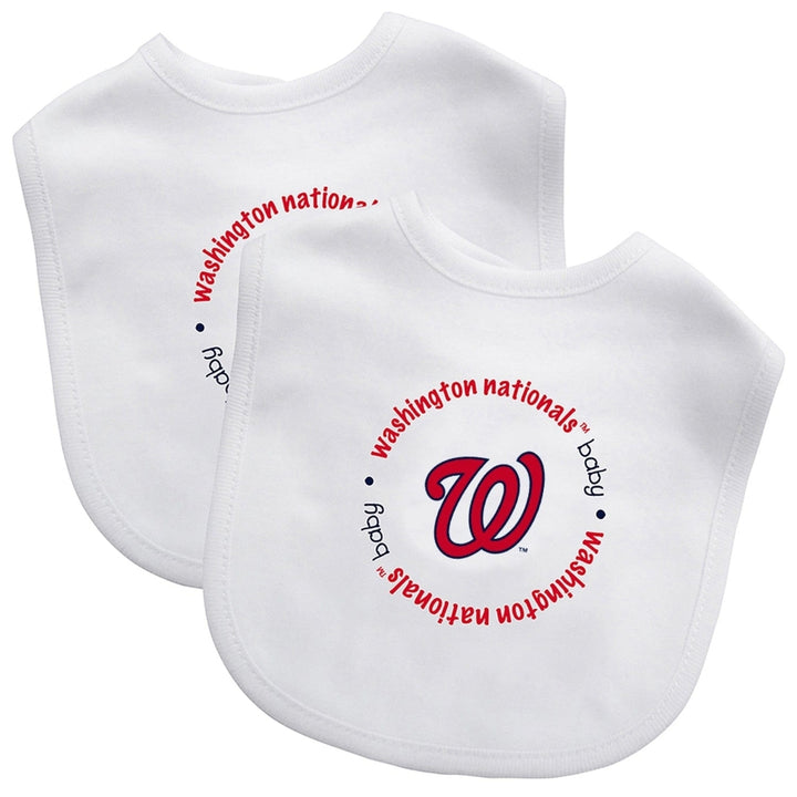 Washington Nationals Baby Bibs 2-Pack Cotton Embroidered Team Logo Unisex Image 1