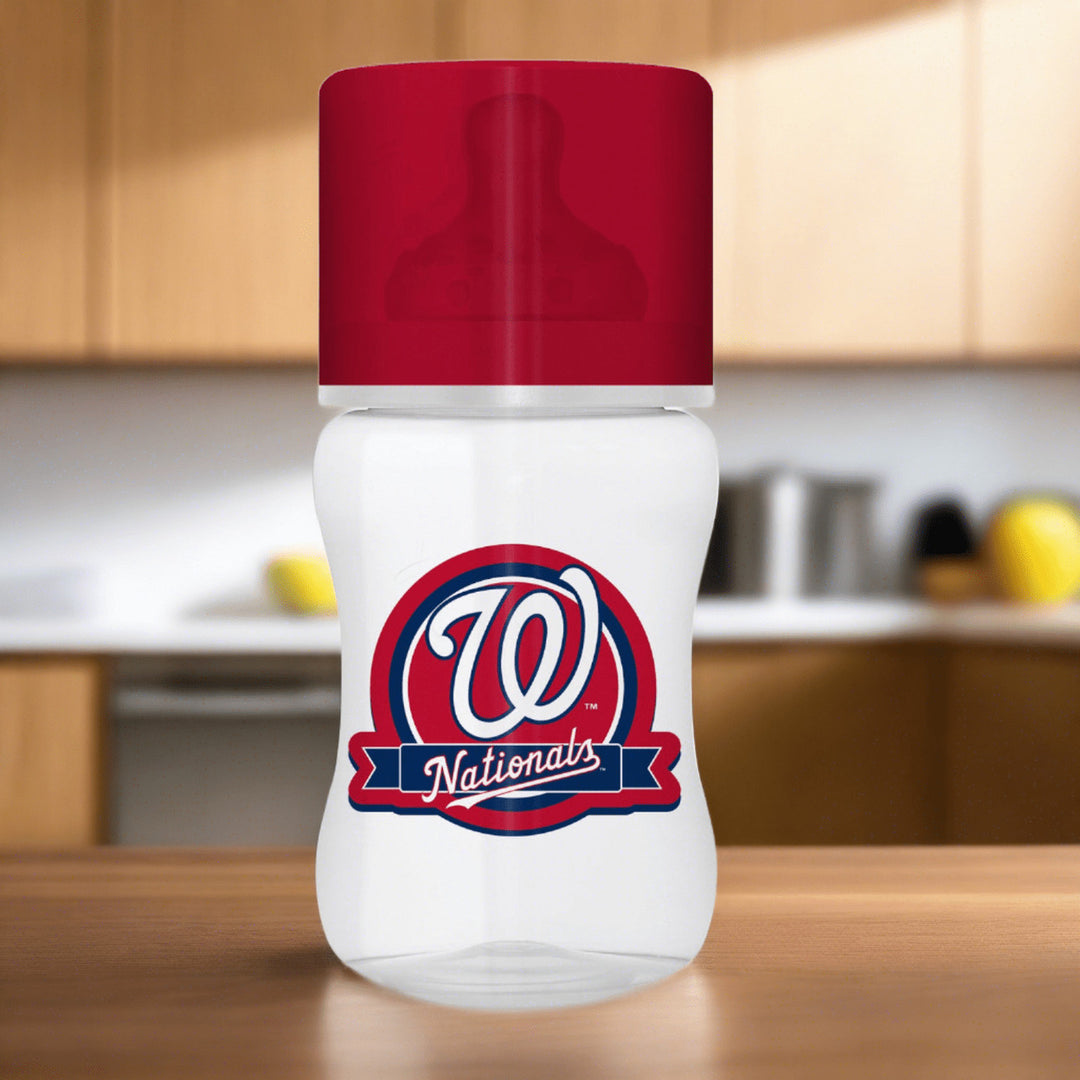 Washington Nationals 9oz Baby Bottle BPA-Free Silicone Nipple Infant Feeding Image 3