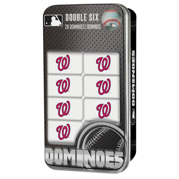 Washington Nationals Dominoes Set with Team Logo Collectible Tin Box 28 Pieces Image 1