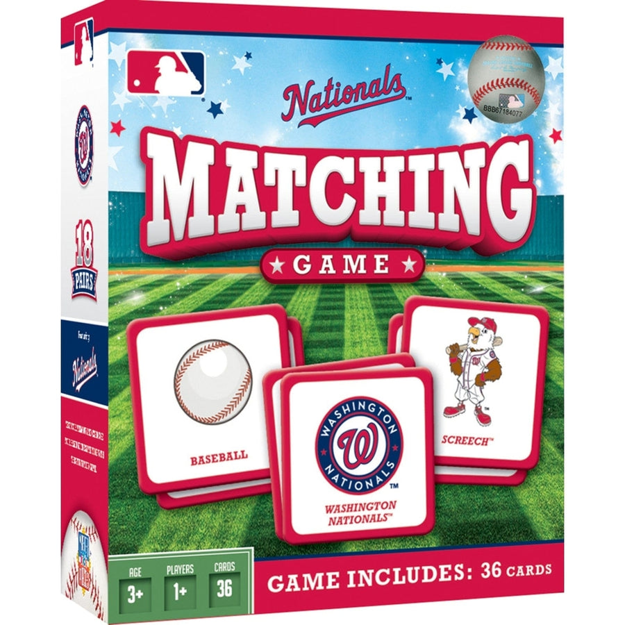 Washington Nationals Matching Game Family Fun Card Game Sports Memory Game Image 1