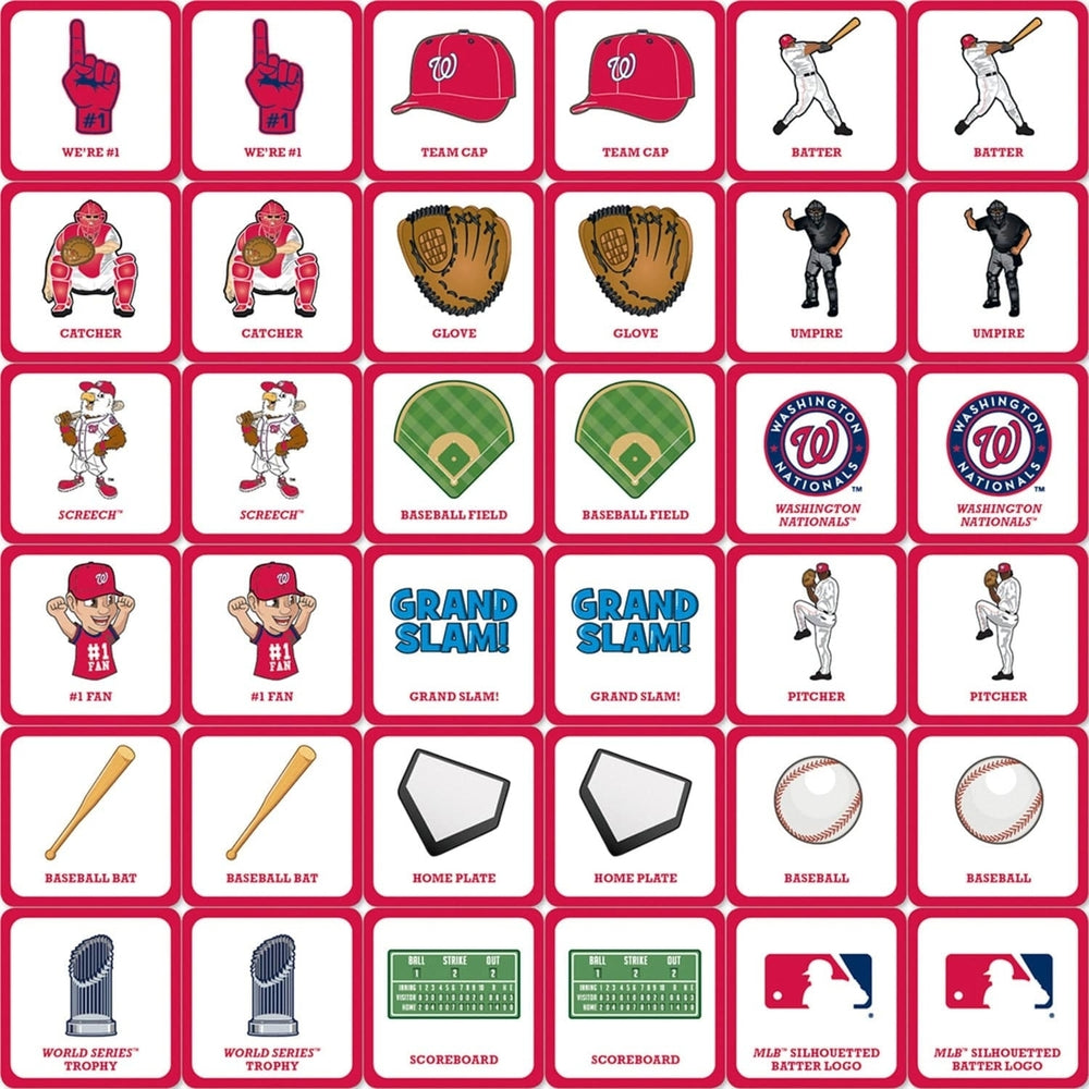 Washington Nationals Matching Game Family Fun Card Game Sports Memory Game Image 2