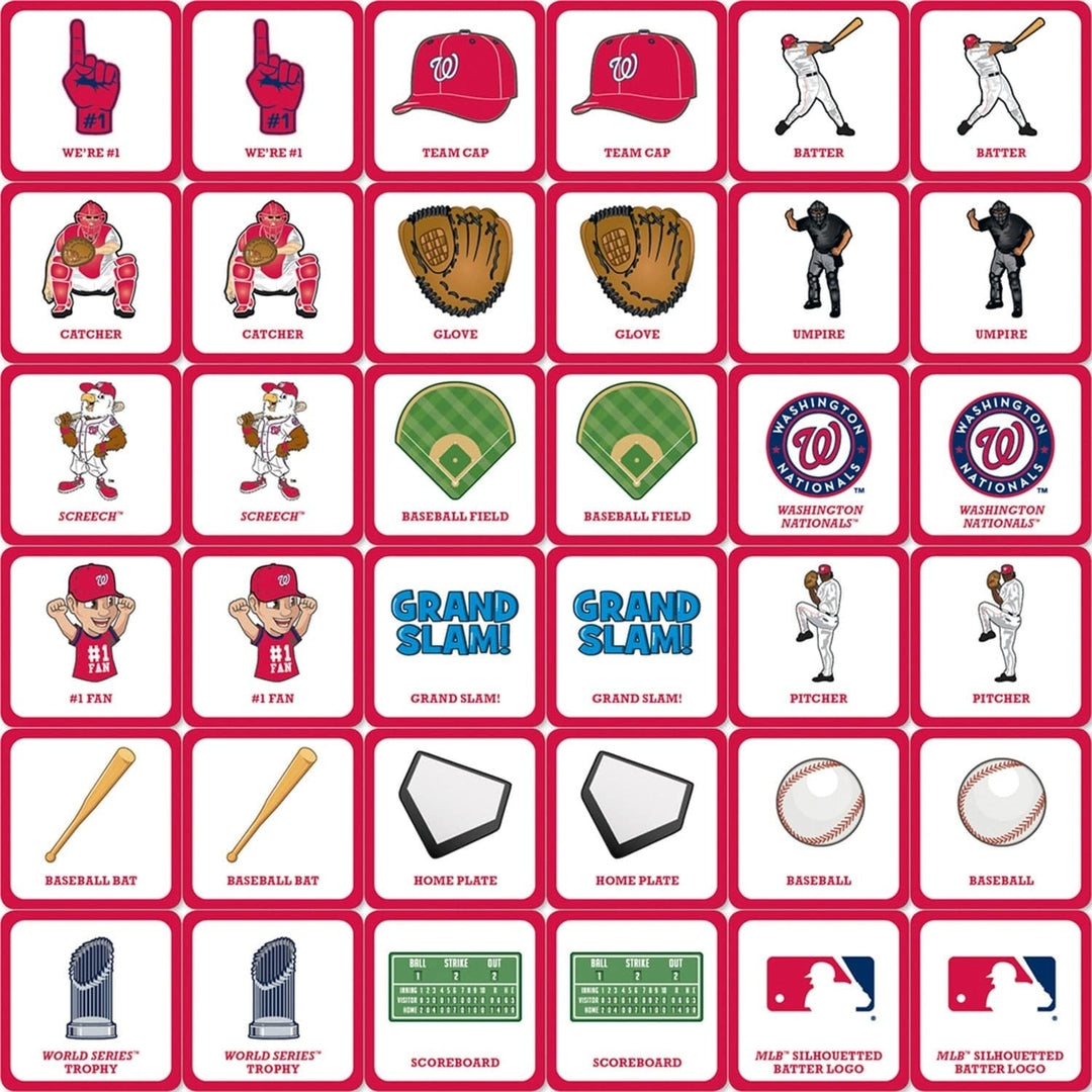 Washington Nationals Matching Game Family Fun Card Game Sports Memory Game Image 2