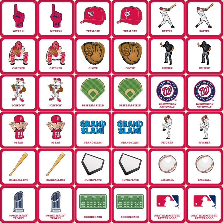 Washington Nationals Matching Game Family Fun Card Game Sports Memory Game Image 2