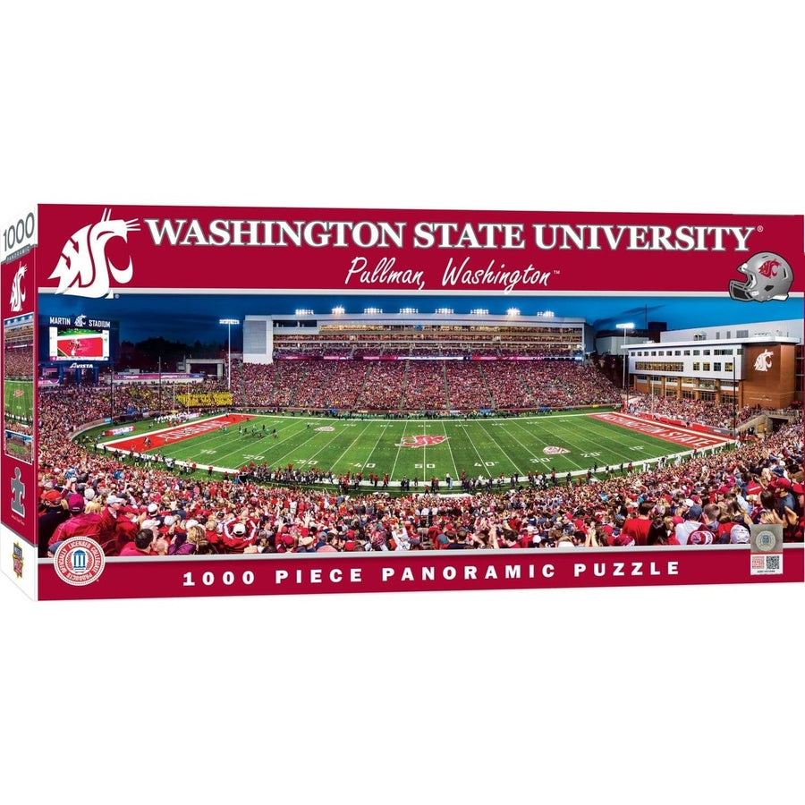 Washington State Cougars 1000 Piece Panoramic Jigsaw Puzzle Made in USA Image 1