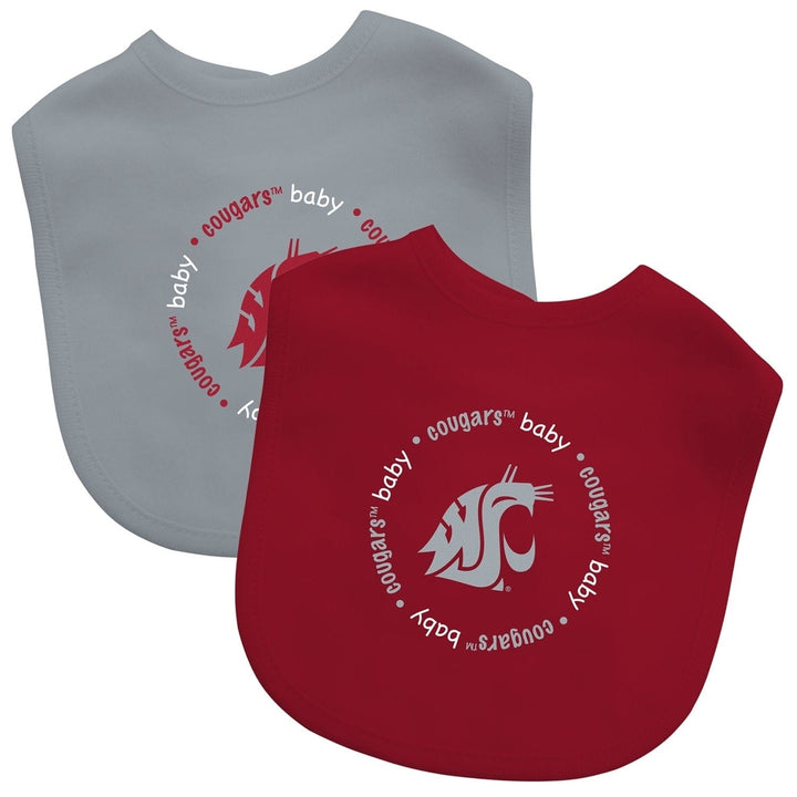 Washington State Cougars Baby Bibs 2-Pack Cotton Unisex Machine Washable Image 1