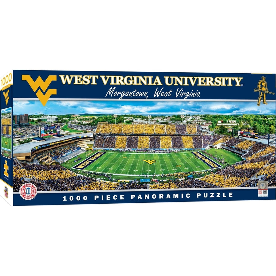 West Virginia Mountaineers 1000 Piece Panoramic Jigsaw Puzzle 13x39 Recycled Image 1