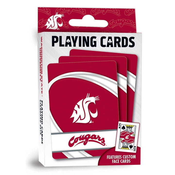 Washington State Cougars Playing Cards 54 Card Deck NCAA Team Design Image 1