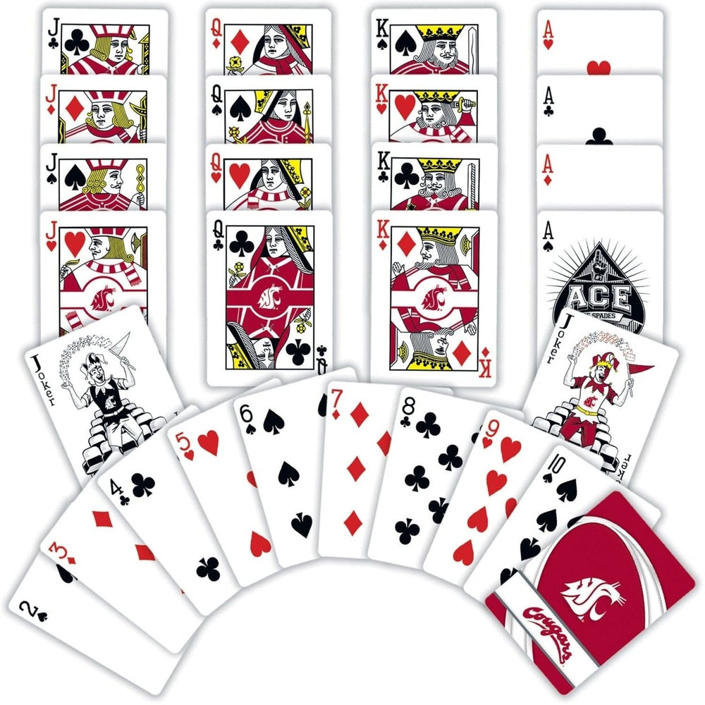 Washington State Cougars Playing Cards 54 Card Deck NCAA Team Design Image 2