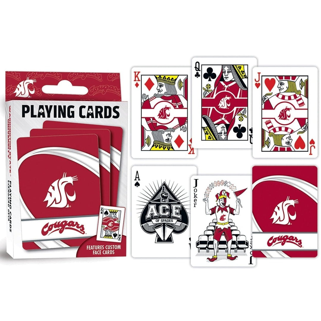 Washington State Cougars Playing Cards 54 Card Deck NCAA Team Design Image 3