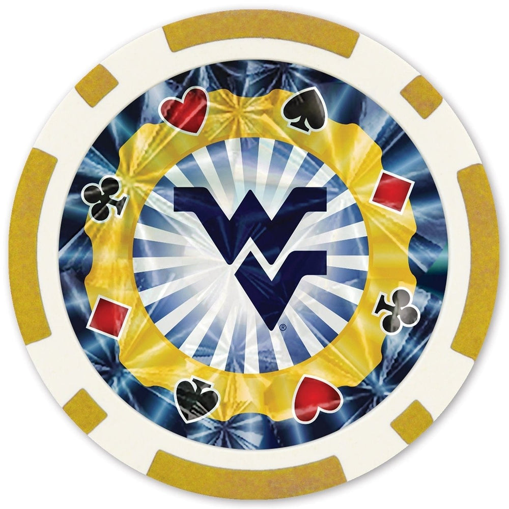 West Virginia Mountaineers Poker Chips Set 20 Piece NCAA Casino Style Collectible Image 2