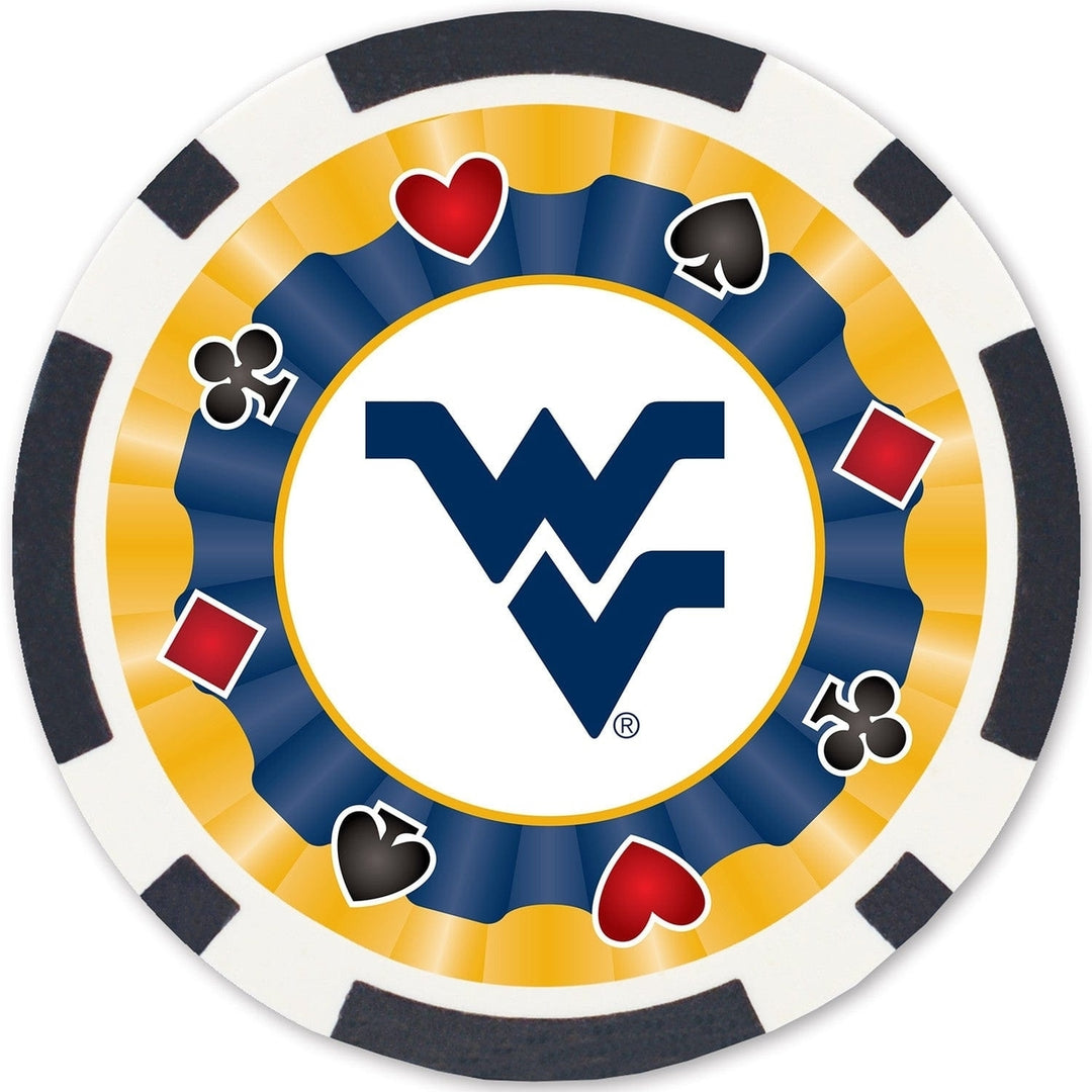 West Virginia Mountaineers 100 Piece Casino Style Poker Chip Set NCAA Image 3