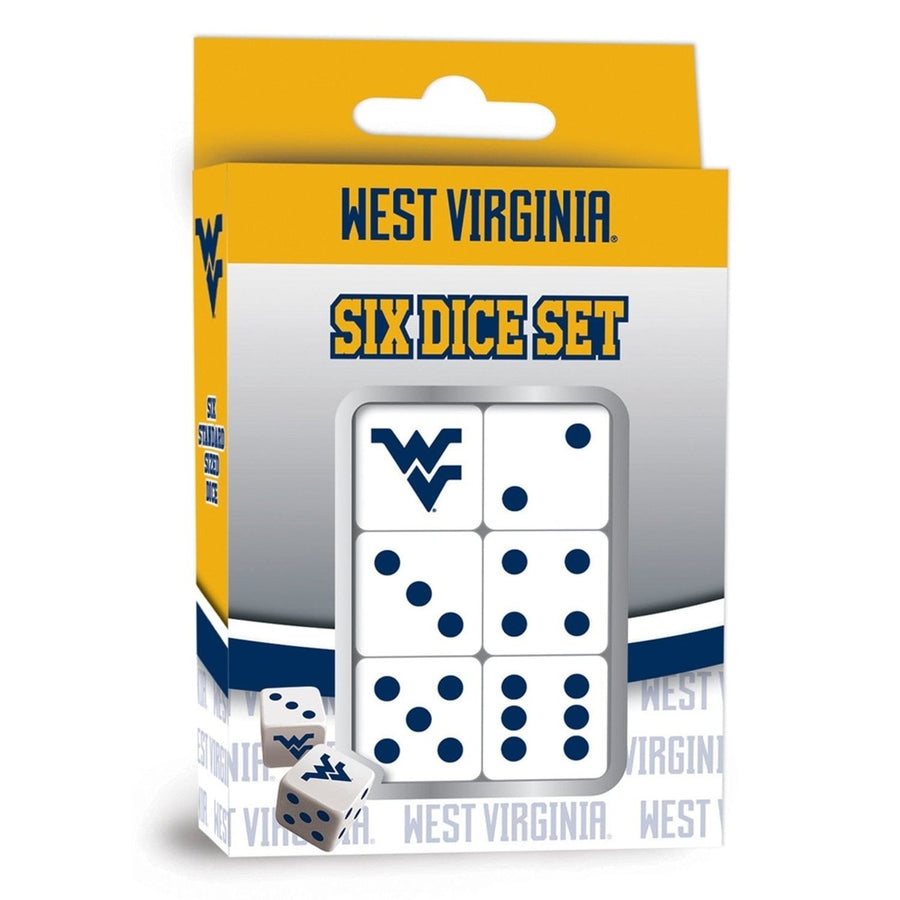 West Virginia Mountaineers Dice Set 6-Piece D6 Gaming Dice Standard Size 16mm Image 1