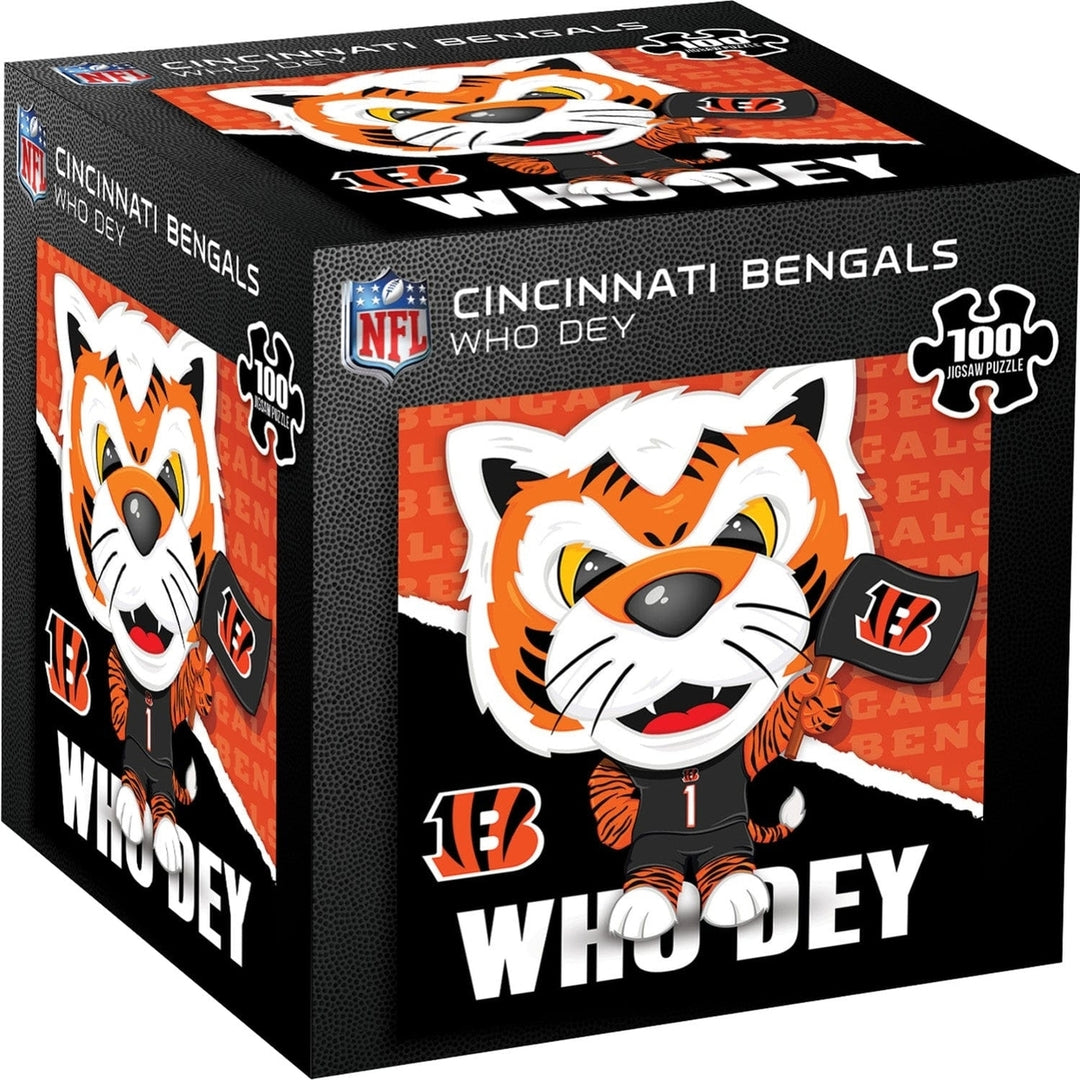 Cincinnati Bengals Who Dey Mascot 100 Piece Jigsaw Puzzle 10x10 NFL Collectible Image 1