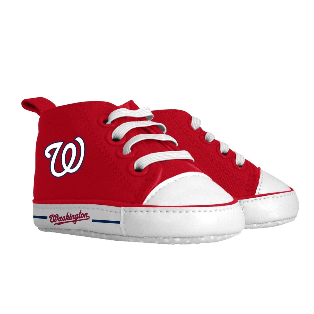 Washington Nationals Baby Shoes High Top Pre-Walkers Unisex Soft Fabric 0-12M Image 1