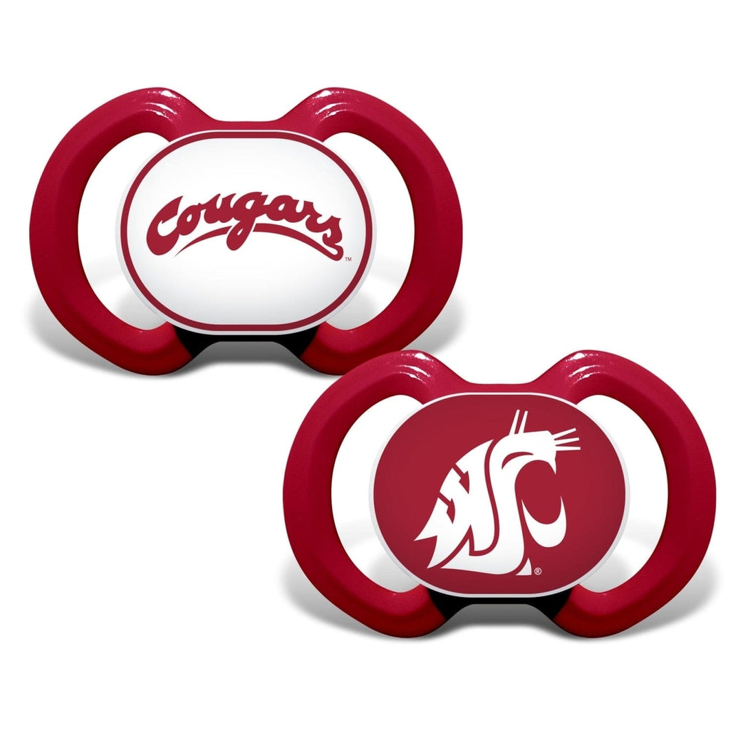 Washington State Cougars Pacifier 2-Pack BPA-Free Silicone Infant Soother Image 1