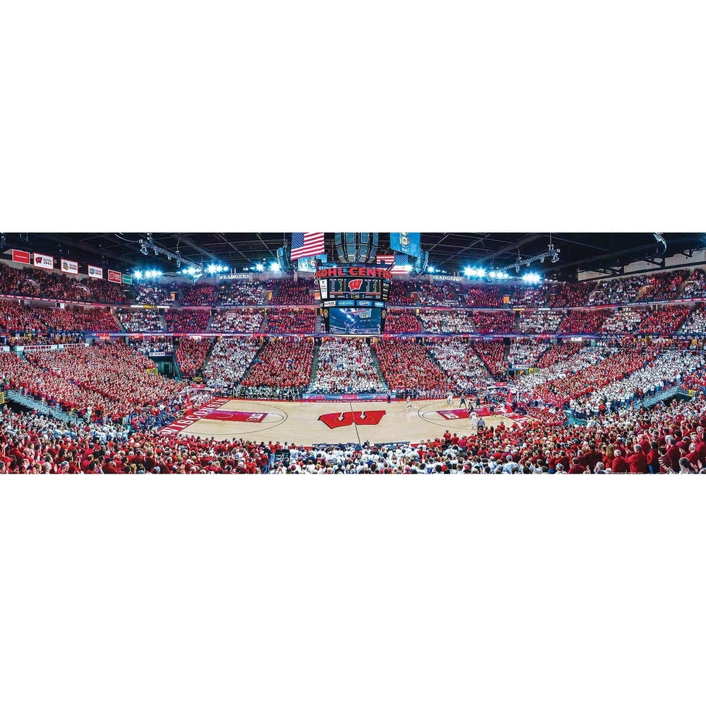 Wisconsin Badgers 1000 Piece Panoramic Jigsaw Puzzle Kohl Center Detail Image 2