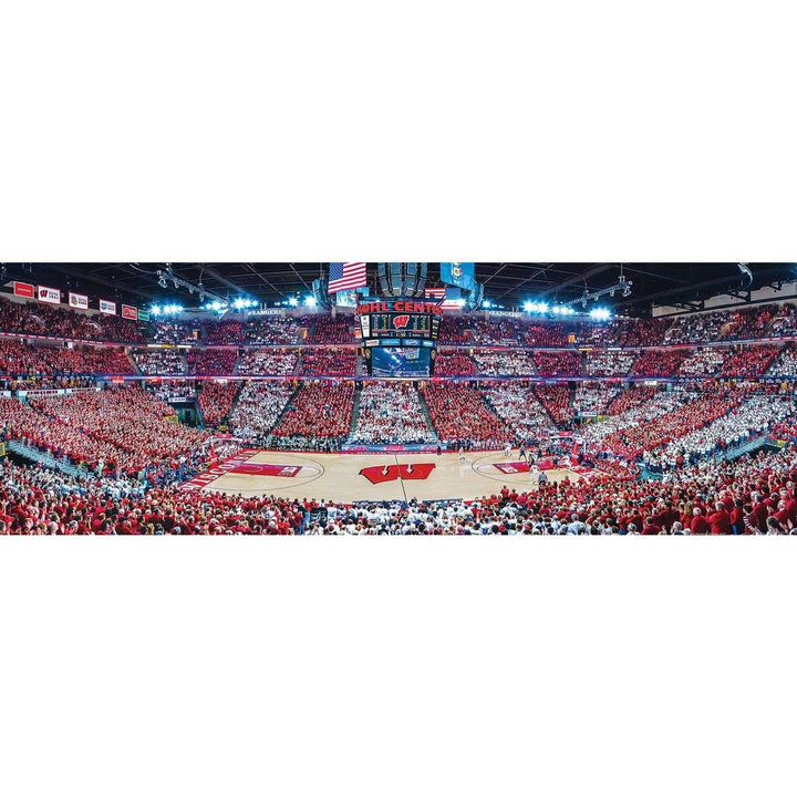 Wisconsin Badgers 1000 Piece Panoramic Jigsaw Puzzle Kohl Center Detail Image 2